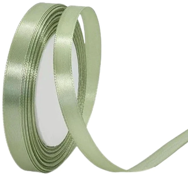 Main image of Sage Green Satin Ribbon 3/8 Inch x 25 Yards, Solid Color Fabric Silk Ribbon for Gift Wrapping, Hair Bows, Easter Crafts, Wreaths, Floral Bouquets, Wedding Party, Baby Shower, DIY Handmade Projects