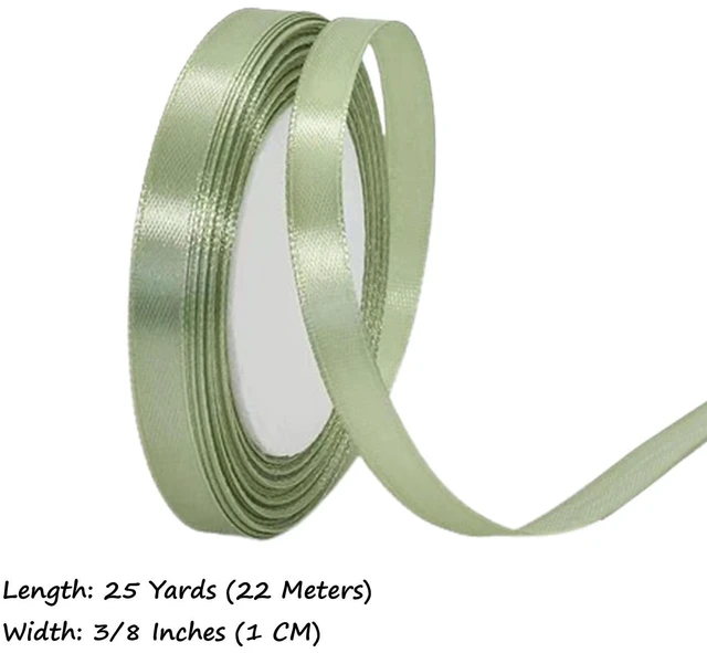 Alt view image 2 of 6 - Sage Green Satin Ribbon 3/8 Inch x 25 Yards, Solid Color Fabric Silk Ribbon for Gift Wrapping, Hair Bows, Easter Crafts, Wreaths, Floral Bouquets, Wedding Party, Baby Shower, DIY Handmade Projects