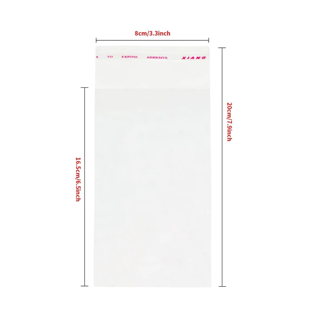Alt view image 5 of 6 - LOMIMOS 100pcs Cake Money Box Transparent Bag,Resealable Cellophane Adhesive Self-Sealing Clear Plastic Packing Bag for Birthday Wedding Party Decoration,3.1X7.5in