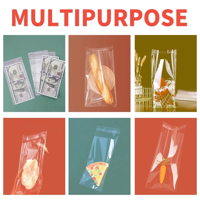 Alt view image 4 of 6 - LOMIMOS 100pcs Cake Money Box Transparent Bag,Resealable Cellophane Adhesive Self-Sealing Clear Plastic Packing Bag for Birthday Wedding Party Decoration,3.1X7.5in