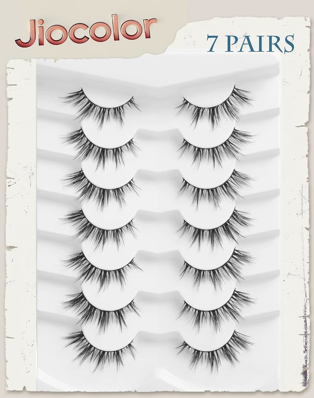 Alt view image 2 of 6 - Natural Lashes That Look Like Extensions Strip Lashes Natural Look Thin Band Wispy Eyelashes 13mm Cat Eye False Eyelashes Foxy Eye Lashes 12 mm 7 Pairs S10