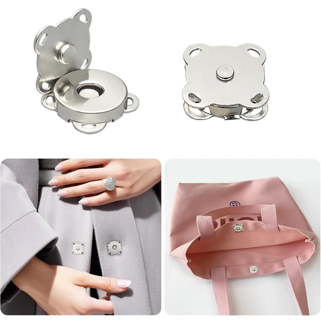 Alt view image 6 of 7 - 30 Sets Magnetic Snap Buttons,14mm Silver Magnetic Button for Clothes, Bags, Purses,Sewing on Magnetic Snaps for Fabric DIY Craft