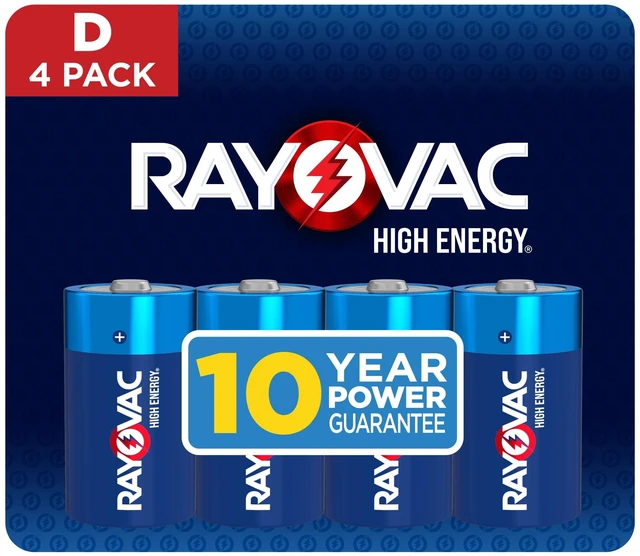 Main image of Rayovac High Energy D Batteries (4 Pack), Alkaline D Cell Batteries