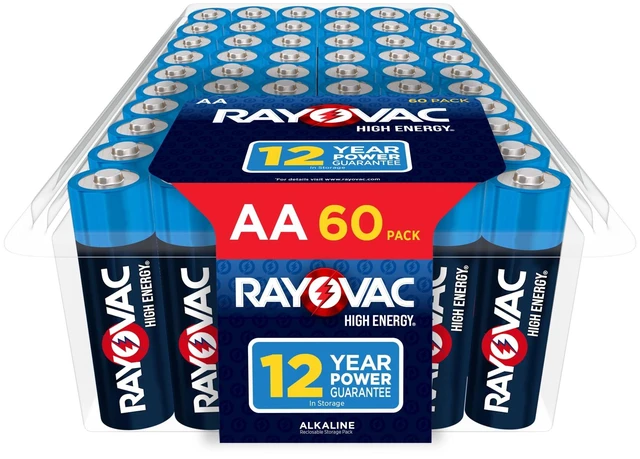 Main image of Rayovac High Energy AA Batteries (60 Pack), Double A Batteries