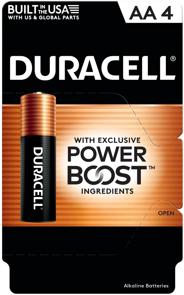 Main image of Duracell PowerBoost AA Batteries, 4 pack, Long-lasting Alkaline Power