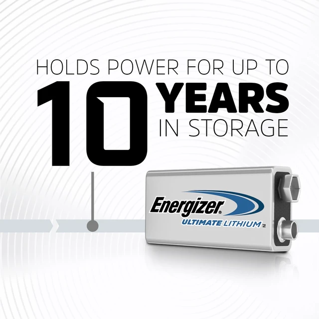 Alt view image 6 of 6 - Energizer Ultimate Lithium 9V Batteries (1 Pack), 9 Volt Lithium Ion Batteries