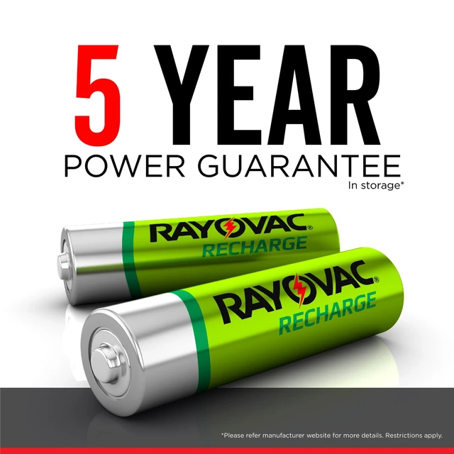 Alt view image 4 of 6 - Rayovac Rechargeable AA Batteries (4 Pack), NiMH Double A Batteries