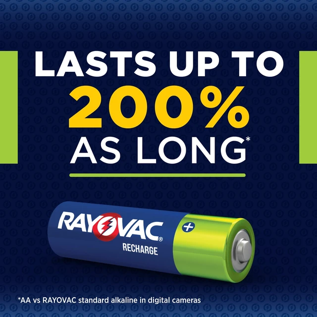 Alt view image 6 of 6 - Rayovac Rechargeable AA Batteries (4 Pack), NiMH Double A Batteries