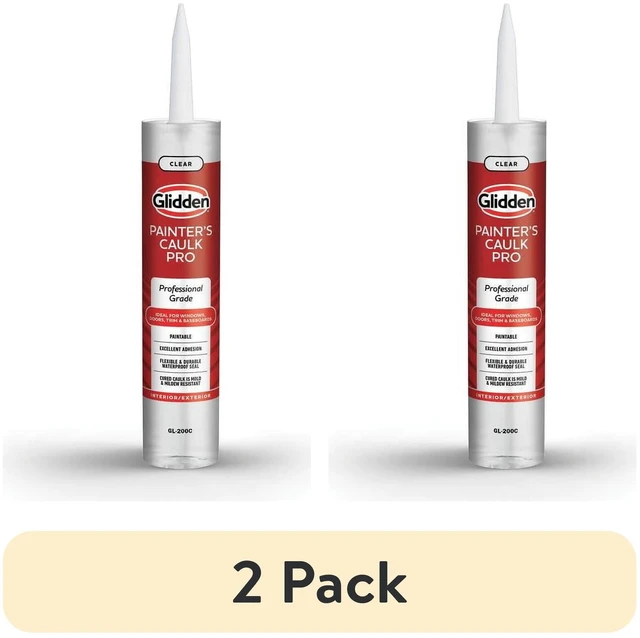 Main image of (2 pack) Glidden 10.1 fl oz Painter's Multi-Purpose Interior/Exterior Caulk Pro, Clear