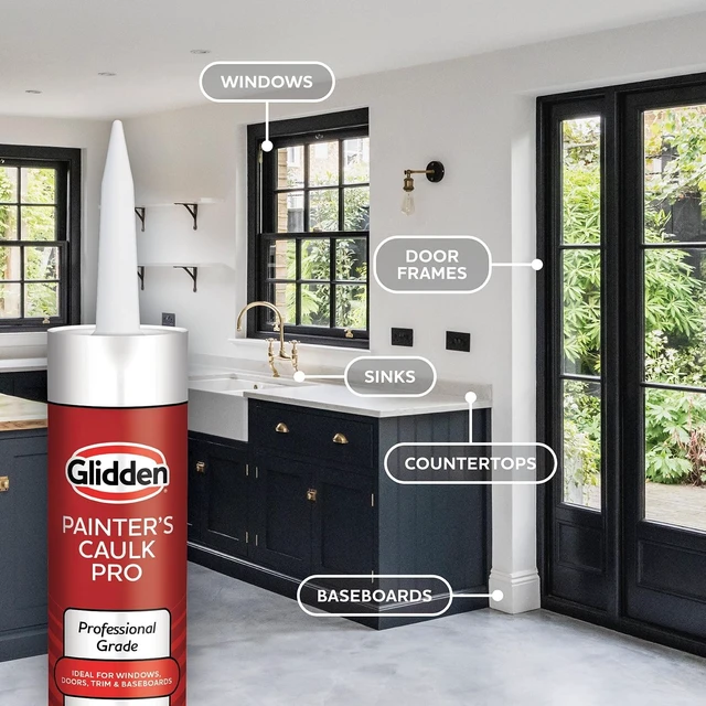 Alt view image 3 of 5 - (2 pack) Glidden 10.1 fl oz Painter's Multi-Purpose Interior/Exterior Caulk Pro, Clear