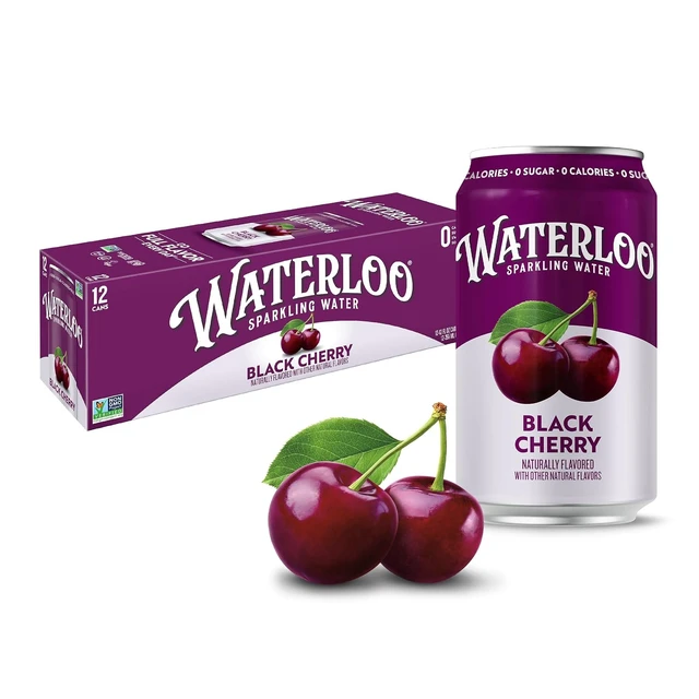 Main image of Waterloo Sparkling Water, Black Cherry, 12 Fl Oz Cans (Pack of 12)