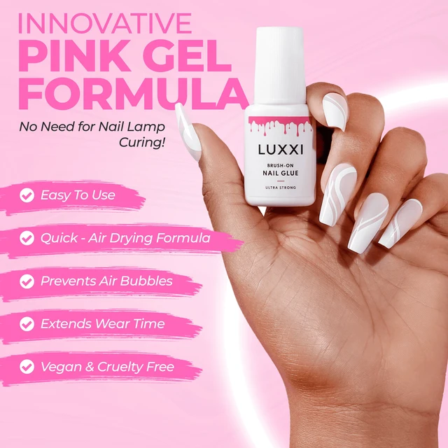 Alt view image 3 of 6 - LUXXI Ultra-Strong Brush On Nail Glue for Press On Nails