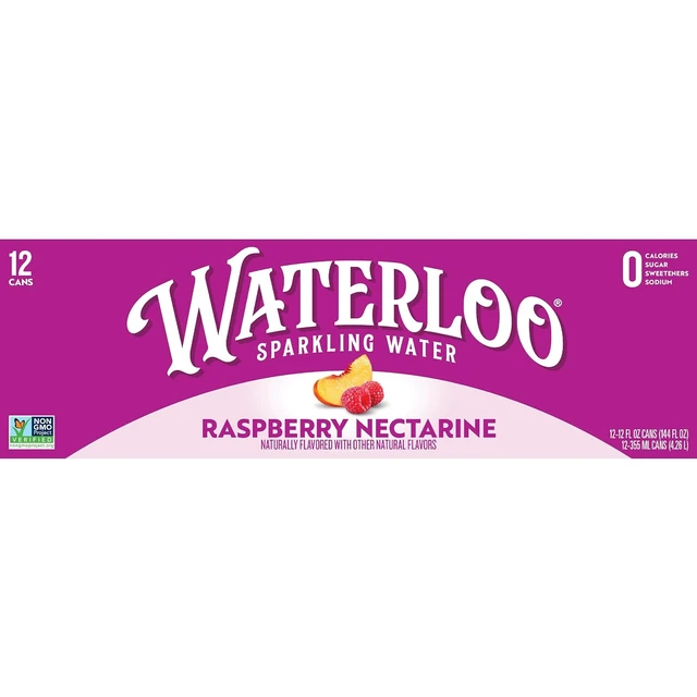 Alt view image 3 of 6 - Waterloo Sparkling Water, Raspberry Nectarine, 12 Fl Oz Cans (Pack of 12)