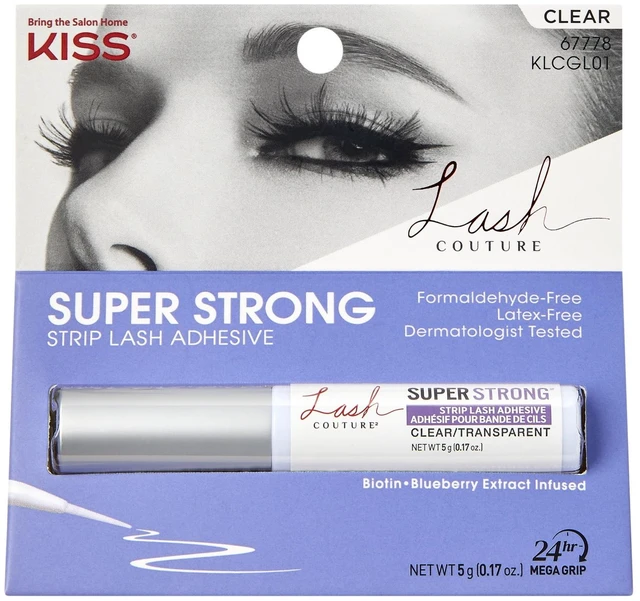 Main image of Kiss Lash Couture Super Strong False Eyelash Adhesive Glue, Latex-Free, Clear, 0.17 oz
