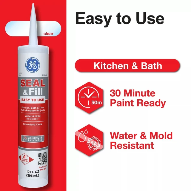 Main image of GE Seal And Fill Multipurpose Kitchen & Bath, Pack of 1, Clear 10 fl oz Cartridge