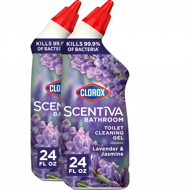 Main image of Clorox Scentiva Bathroom Toilet Cleaning Gel, Lavender and Jasmine, 24 Fluid Ounces (Pack of 2)