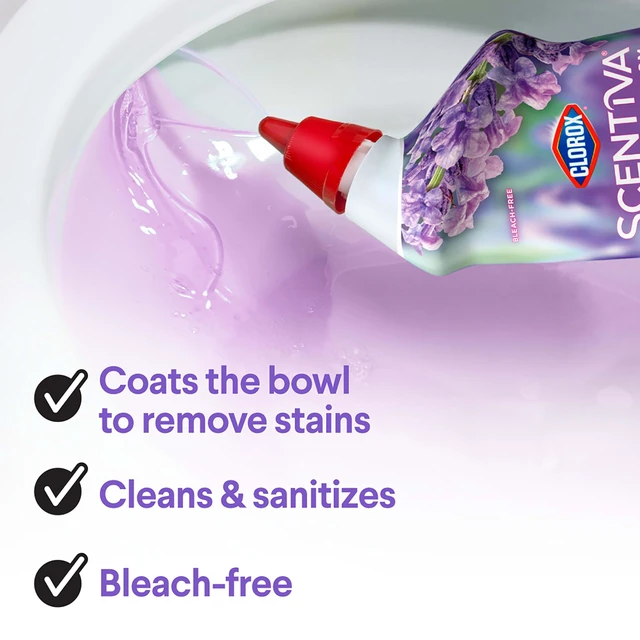 Alt view image 2 of 5 - Clorox Scentiva Bathroom Toilet Cleaning Gel, Lavender and Jasmine, 24 Fluid Ounces (Pack of 2)