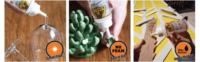 Alt view image 3 of 5 - Gorilla Clear Glue, 3.75 fl. Ounces (110mL), Pack of 1 Bottle, Assembled Weight .305 lbs, 24 hours Dry Time