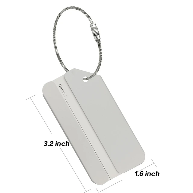 Alt view image 6 of 6 - Aluminum Luggage Tags, Luggage Tag Holders for Travel Luggage Baggage Identifier by Ovener (2Pack Silver)