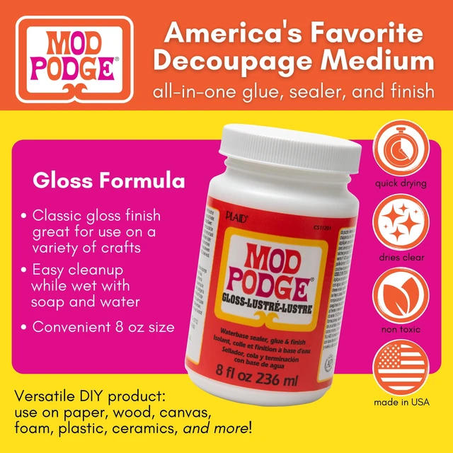 Alt view image 5 of 5 - Mod Podge Sealer, Glue, and Finish, Gloss Finish, 8 fl oz