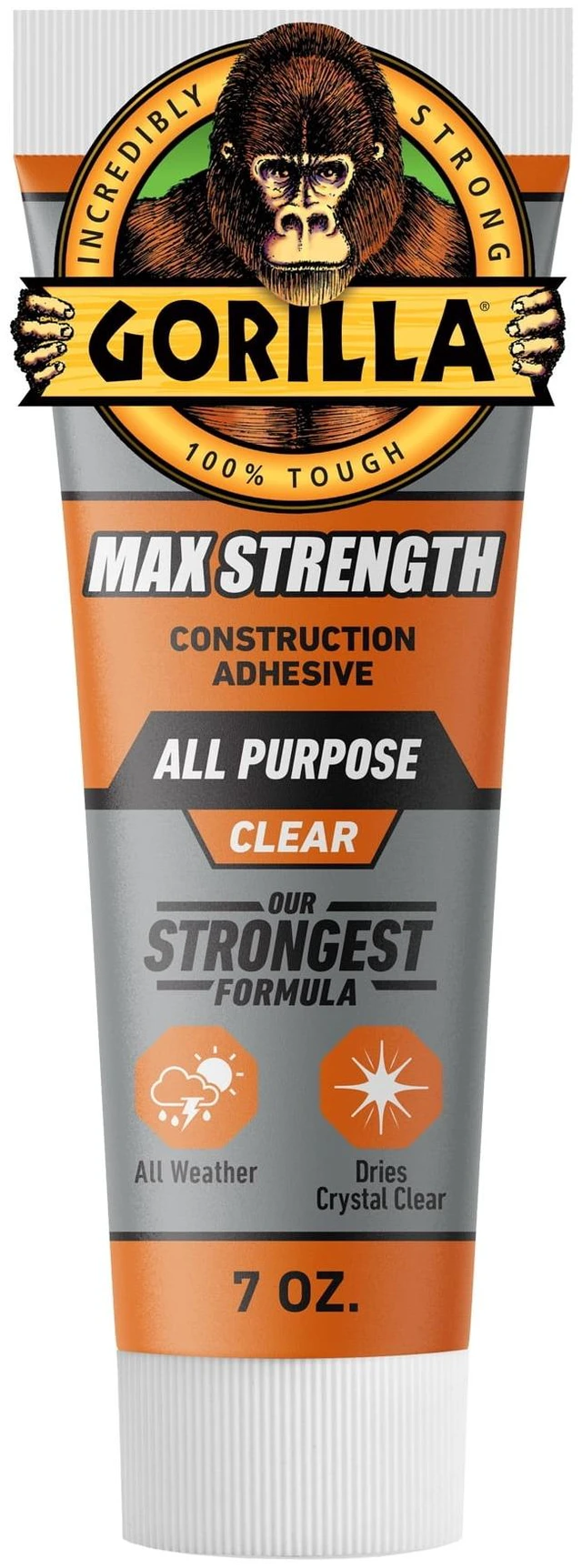 Main image of Gorilla Construction Adhesive Clear Max Clear 7oz Tube