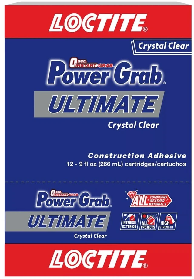 Alt view image 5 of 5 - Loctite Power Grab Ultimate Crystal Clear Construction Adhesive Pack of 1, Clear 9 fl oz Cartridge