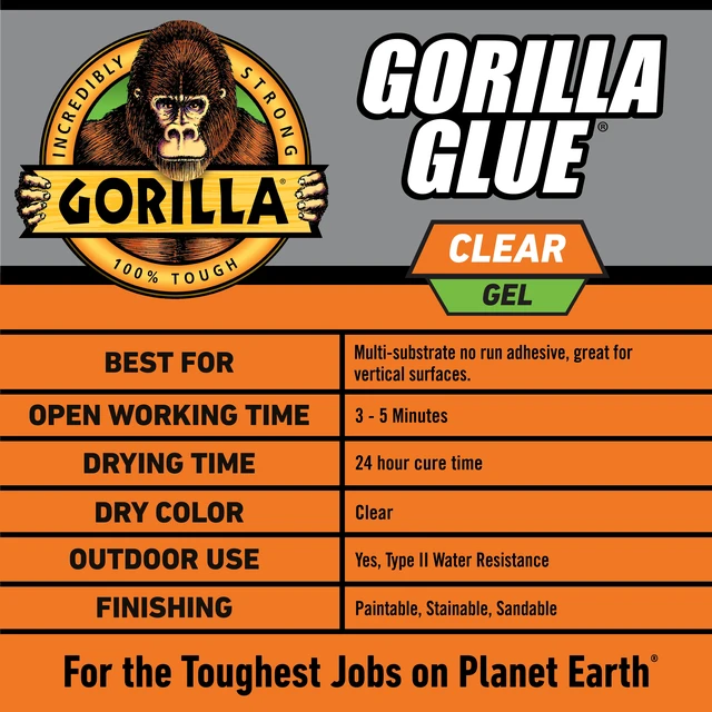 Alt view image 5 of 6 - Gorilla Glue Clear Gel 1.75oz Tube - (Pack of 1 Tube) - Craft