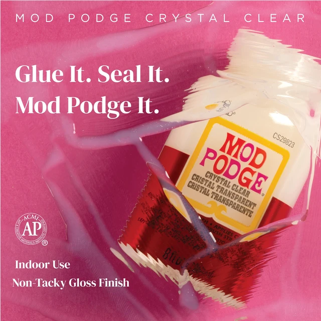 Alt view image 2 of 6 - Mod Podge Crystal Clear Glue, Sealer, and Finish, Gloss Finish, 8 fl oz