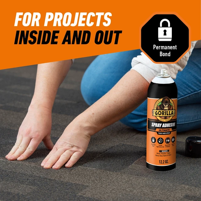 Alt view image 6 of 6 - Gorilla Glue HD Contact Adhesive Spray 12.2oz Can Recommended Surface: Hardware