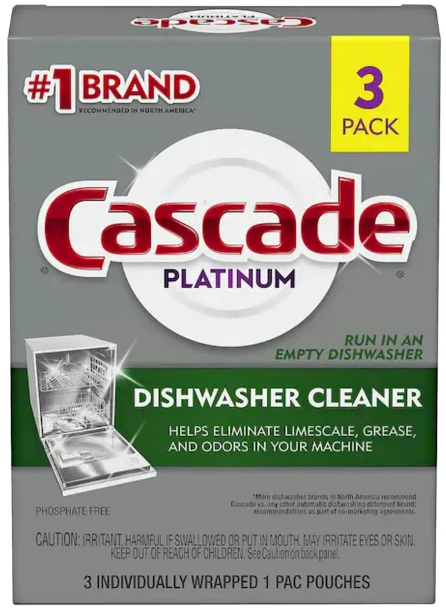 Main image of Cascade Platinum Dishwasher Cleaner, 3 count