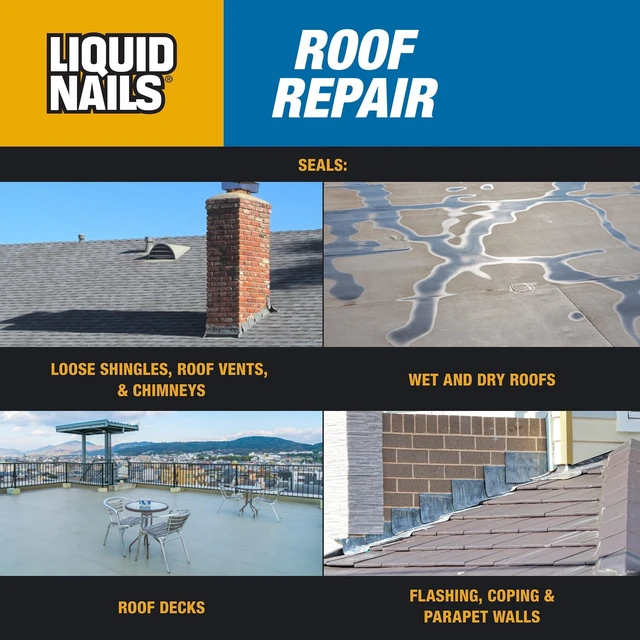 Alt view image 3 of 5 - Liquid Nails Roof Repair 10.3 oz Black Exterior Waterproofing Roof Adhesive