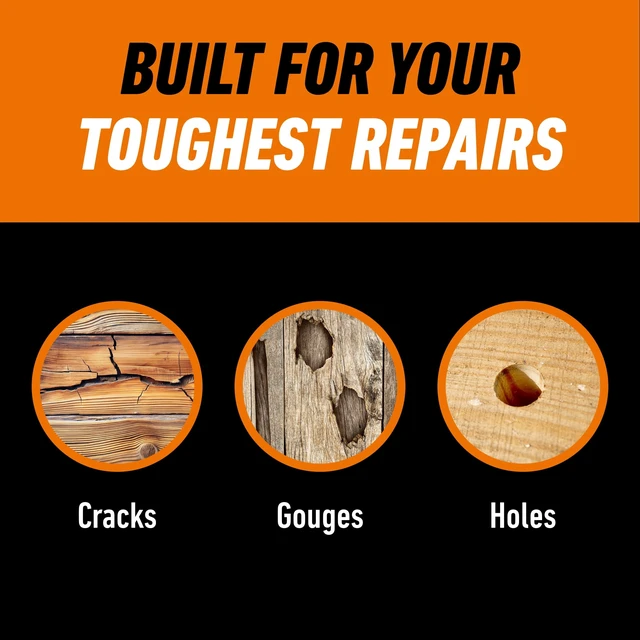 Alt view image 3 of 6 - Gorilla All Purpose Wood Filler, White Wood Filler, 6 Ounce Tube - Water Resistant for Indoor or Outdoor Projects and Repairs