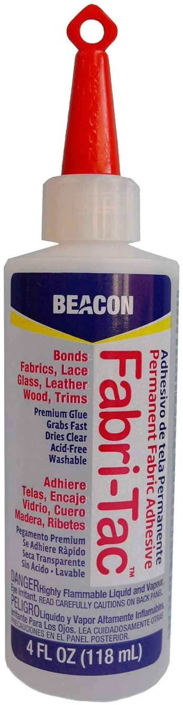Alt view image 5 of 6 - Beacon Fabri-Tac Permanent Quick-Dry Fabric Adhesive Glue, 4 oz. Bottle