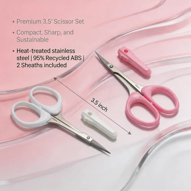 Alt view image 2 of 6 - PAFASON Small Travel Eyebrow Eyelash Hair Trimming Scissors Set Point Tip