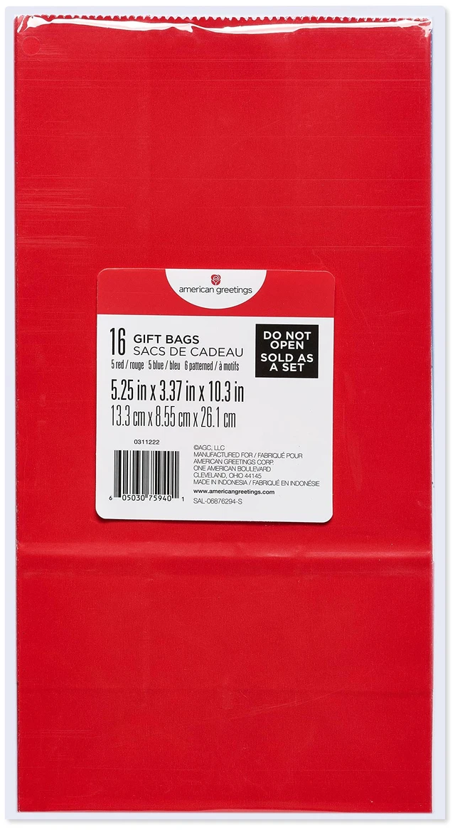 Alt view image 5 of 6 - American Greetings 10" Large Patriotic Gift Bags, Red, White and Blue (16-Count)