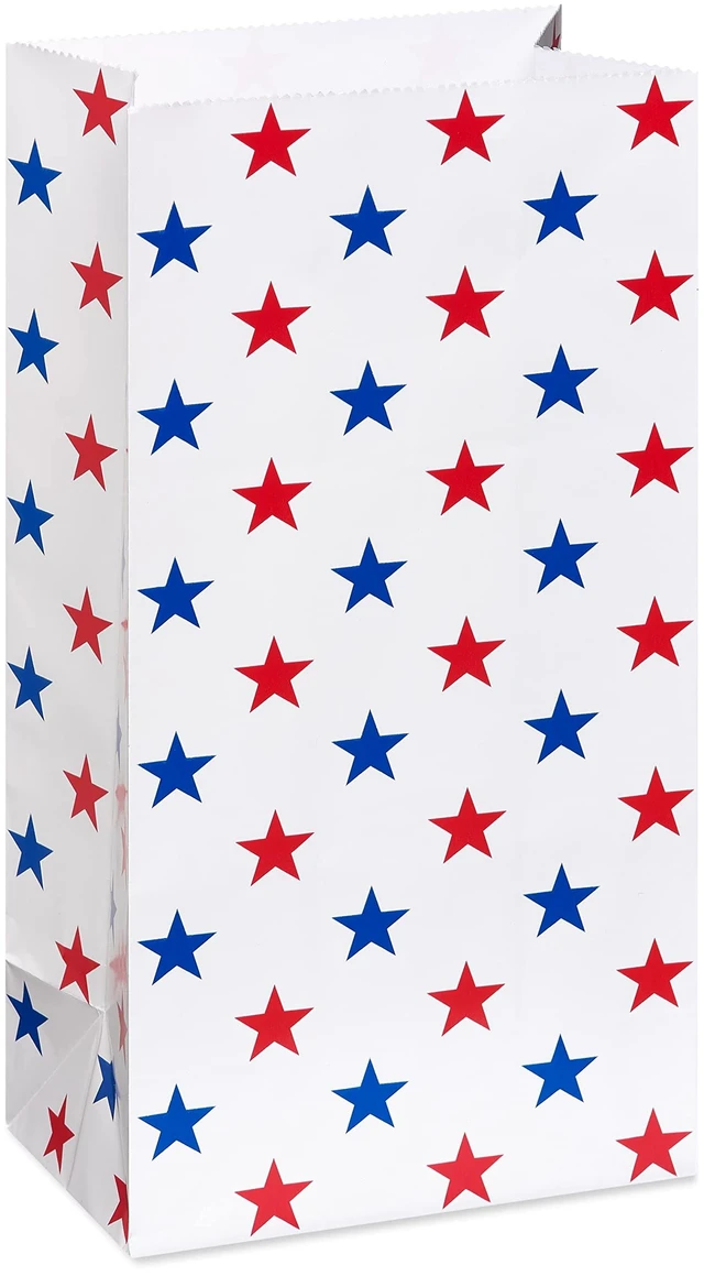 Alt view image 4 of 6 - American Greetings 10" Large Patriotic Gift Bags, Red, White and Blue (16-Count)