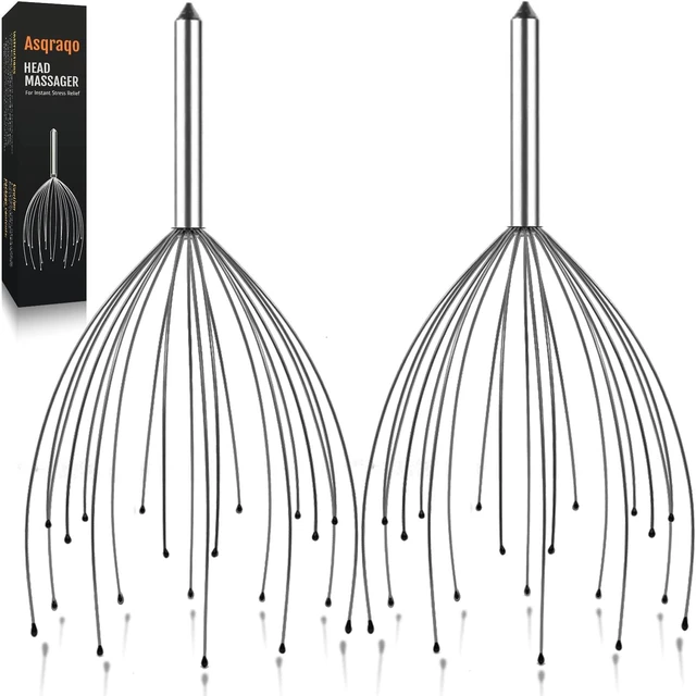 Main image of Asqraqo Stocking Stuffers, 2 Pack Scalp Massagers, 20 Fingers Hand-held Massage Tingle, Head Massagers for Deep Relaxation, Stress Relief and Hair Stimulation Christmas Presents