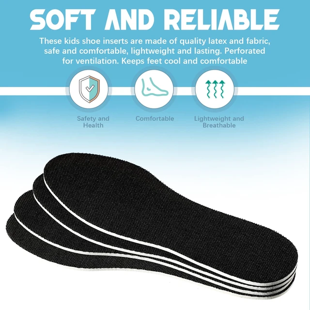 Alt view image 4 of 6 - Eurzom 2 Pairs Kids Insoles for Shoes Sneakers Memory Sponge Inserts,Black