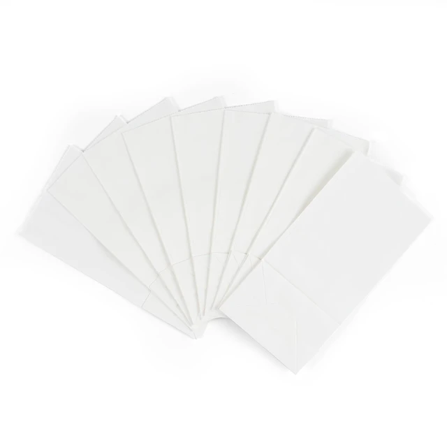 Alt view image 3 of 5 - 50pcs Mini Size 1 LB 3.5x2.2x7 Inches White Kraft Paper Grocery Bags for Cookies Candy Craft