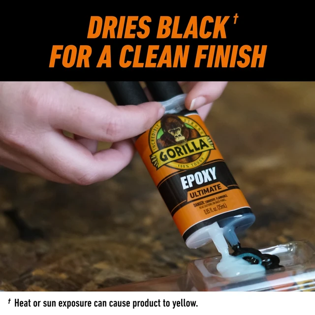 Alt view image 3 of 6 - Gorilla Glue Ultimate Epoxy 25ML Syringe, Black Finish, Waterproof Adhesive