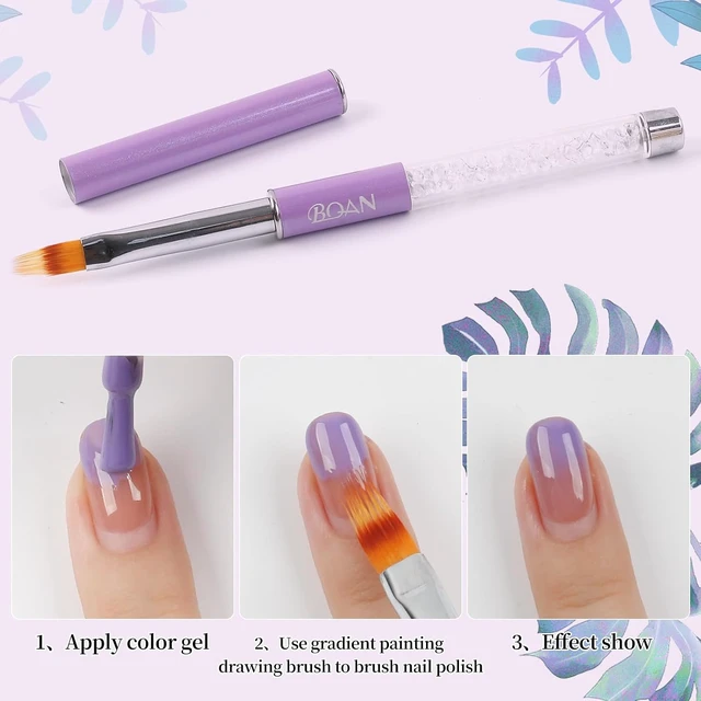 Alt view image 2 of 6 - BQAN Nail Ombre Brush 1Pcs for Gradient & Gel Nail Art Design