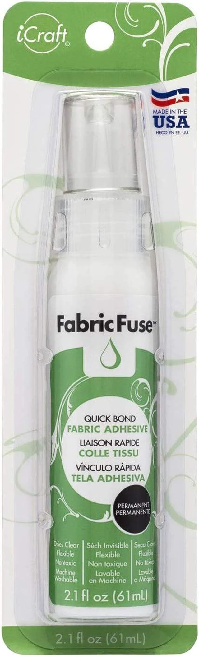 Main image of HeatnBond Fabric Fuse Liquid Glue, 2.1 fl. oz. Permanent Fabric Adhesive Dries Clear