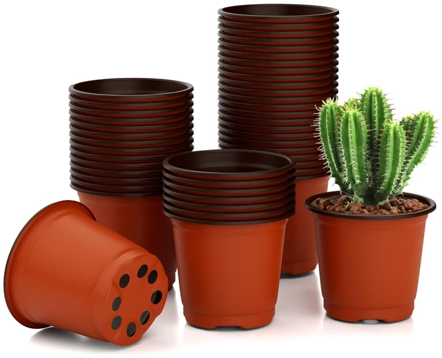Main image of 40 PCS Plant Nursery Pots 4 Inch Plant Seedling Pots with Drainage Holes Plastic Plant Flower Pot Small Plastic Seed Starting Pot Starter Containers Office Home Indoor Outdoor