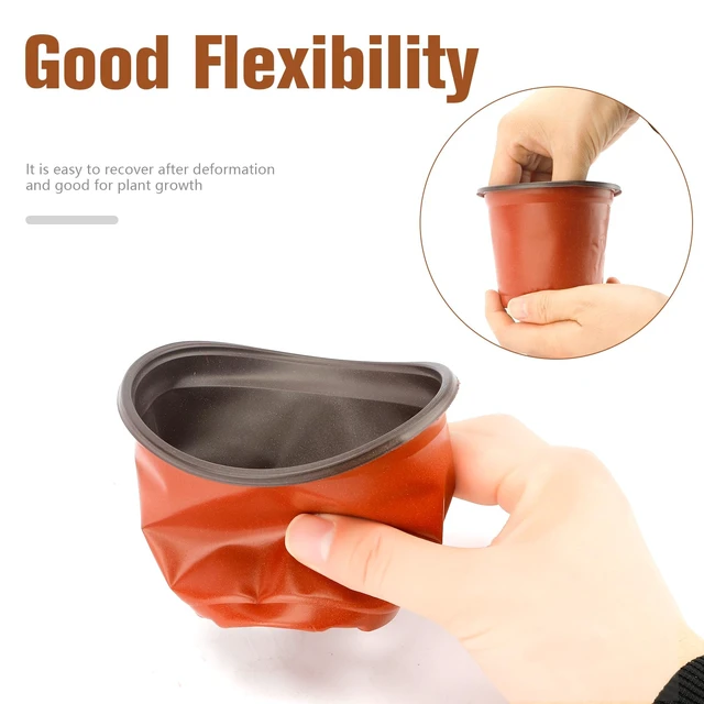 Alt view image 6 of 7 - 40 PCS Plant Nursery Pots 4 Inch Plant Seedling Pots with Drainage Holes Plastic Plant Flower Pot Small Plastic Seed Starting Pot Starter Containers Office Home Indoor Outdoor