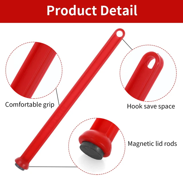 Alt view image 7 of 7 - ASTER 4 Pieces Canning Kit-2 Pieces Canning Magnetic Lid Lifter Canning Lid Lifter (7 Inch) 2 Pieces Canning Bubble Popper Remover Canning Lid Magnet Tools(Red)