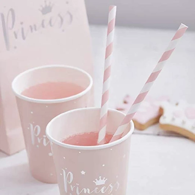 Alt view image 2 of 6 - KTOJOY Biodegradable Paper Straws, 100 Pack Pink for Party Supplies, Birthday, Wedding, Bridal/Baby Shower Decorations and Holiday Celebrations