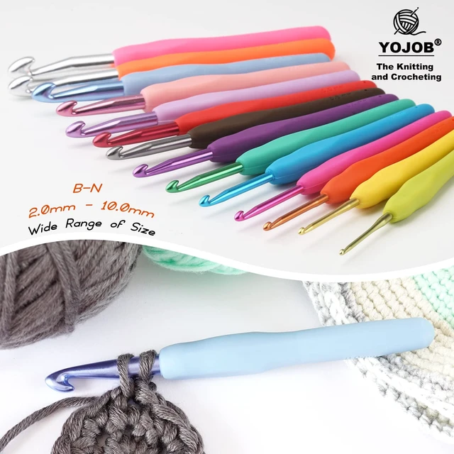 Alt view image 3 of 6 - YOJOB 2-Pack Size 7.0mm, L / 8.0mm Crochet Hooks, Ergonomic Crochet Hook