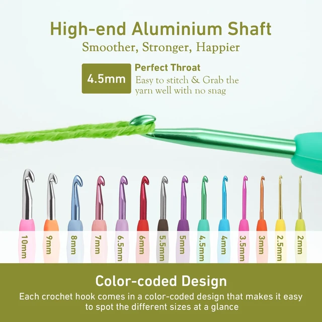 Alt view image 5 of 6 - 4.5mm Crochet Hook, Ergonomic Aluminum Crochet Needles for Arthritic Hands