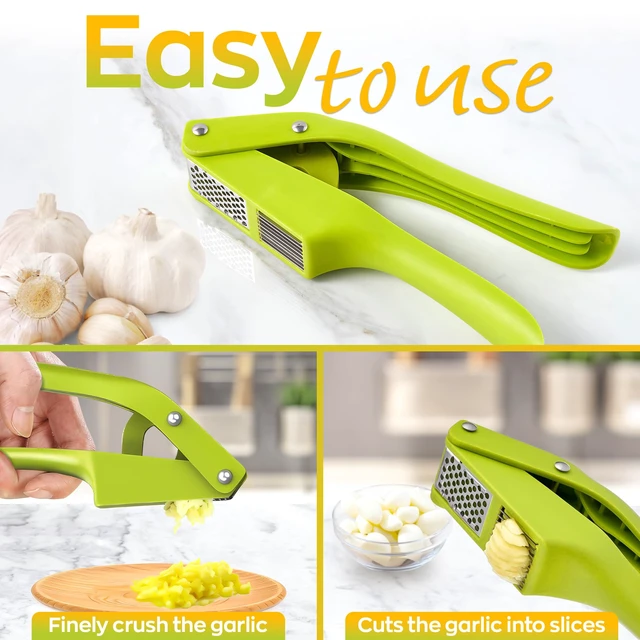 Alt view image 4 of 6 - 2 in 1 Garlic Slicer and Press, Stainless Steel with Durable Plastic