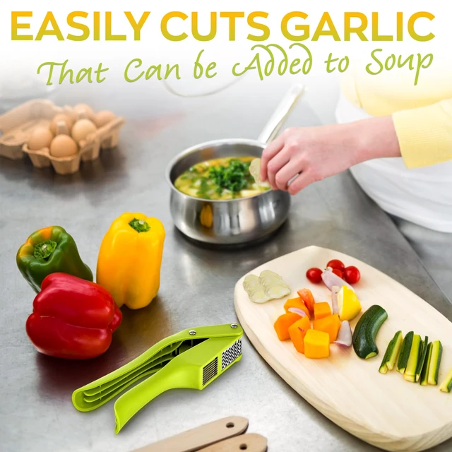 Alt view image 6 of 6 - 2 in 1 Garlic Slicer and Press, Stainless Steel with Durable Plastic